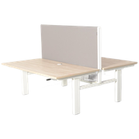 Solidesk Benchwerkplek, Oak Light Blad, 160 X 80 Cm, Hoogte Instelbaar Onderstel D.M.V. Handsling
