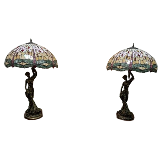 Klassieke Handgemaakte Tafellampen Met Sierlijke Lampenvoet Dragonfly 1