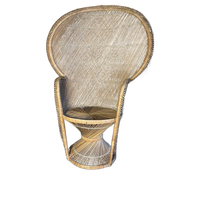 Vintage Rattan Pauwenstoel 'Emmanuelle'