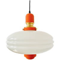 Vintage Glazen Hanglamp Melkglas Jaren 60 Oranje