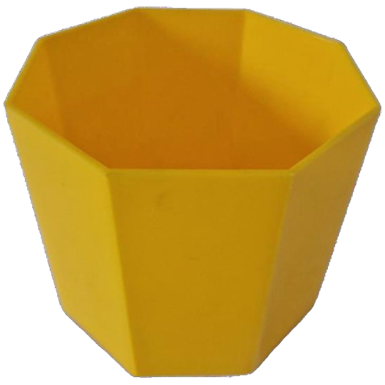 Jaren 70 Kunststof Vintage Bloempot Retro Pot Gele Bloempot 1