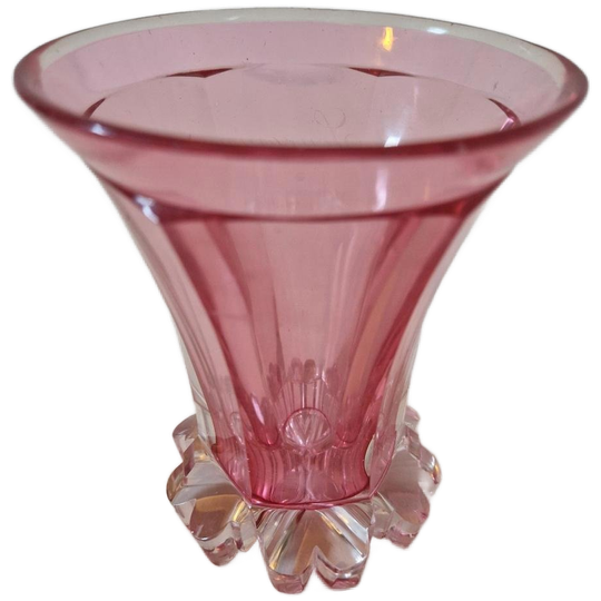 Roze Kristal Glas Souvenir Frans Glas Jaren 20 / 30 1
