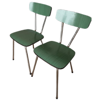 Set Van 2 Vintage Groene Formica Stoelen