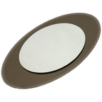 Italiaanse Vintage Ovale Spiegel Met Taupe Getint Glas thumbnail 1