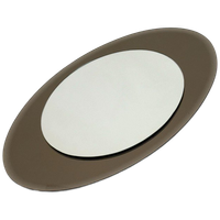Italiaanse Vintage Ovale Spiegel Met Taupe Getint Glas