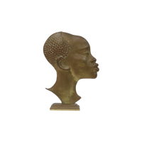 Solid Brass Sculpture African Woman 1950S