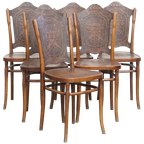 Set Van 6 Originele Antieke Jacob En Josef Kohn Bentwood Design Thonet Stoelen Uit Begin 20e Eeuw thumbnail 1