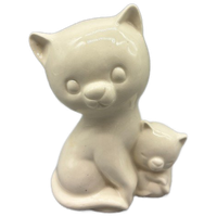 Crème Poes Met Kitten Keramiek