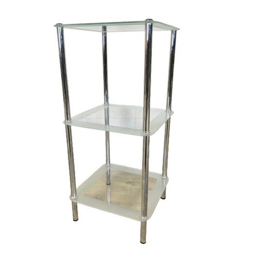 Retro (jaren 80/90) Glazen Badkamer Rek / Kastje 3 Niveaus. 1