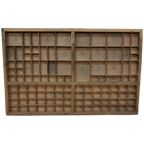 Brocante, Bruine Antieke Houten Letterbak, Wanddecoratie G thumbnail 1