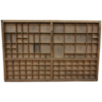Brocante, Bruine Antieke Houten Letterbak, Wanddecoratie G