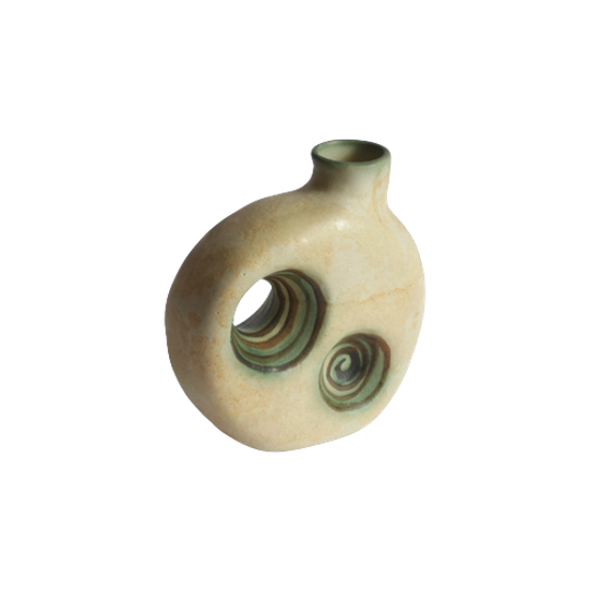 Space Age Ceramic Vase With Holes By Nikos Dazelidis, Athens 1960s 1