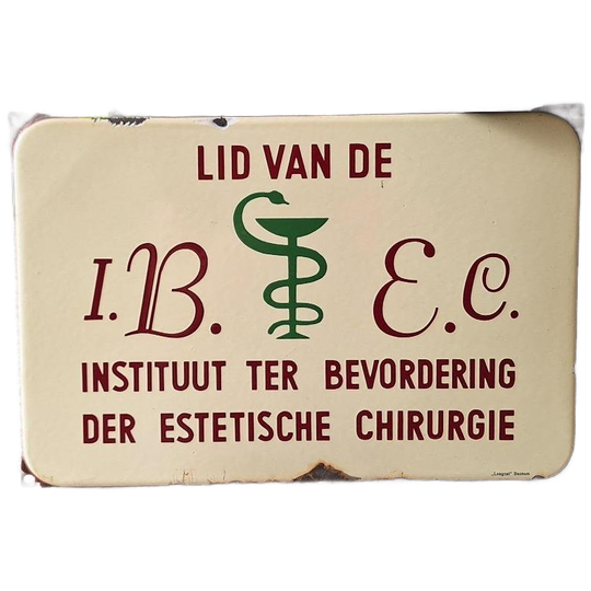 Emaille Bord Estetische Chirurgie, Langcat Bussum. 1