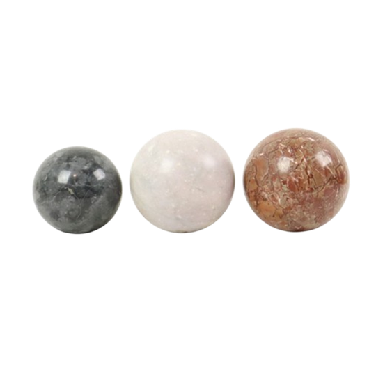 Set Van 3 Grote Gepolijste Bollen Marmer Natuursteen Bal 1