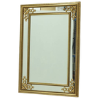 Large Decorative Gold Plated Mirror By Deknudt Belgium 1980s thumbnail 1