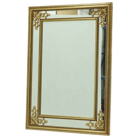 Large Decorative Gold Plated Mirror By Deknudt Belgium 1980s 1