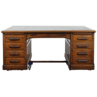 Klassiek En Functioneel Groot Antiek Bureau/ Partner Desk In Engelse Stijl