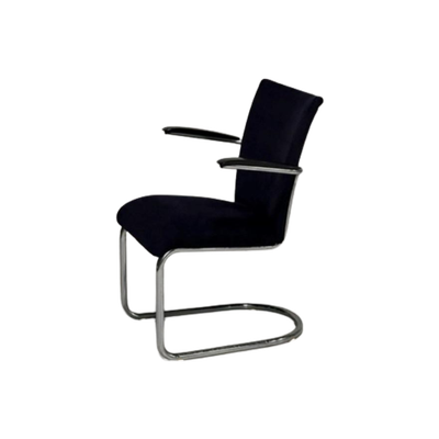 Gebr De Wit 1018 Fauteuil Vintage Design Donkerblauw Ribstof