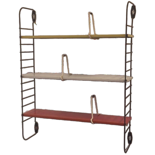 Vintage Tomado Pocket Rek Metalen Wandrekje Boekenplank 1