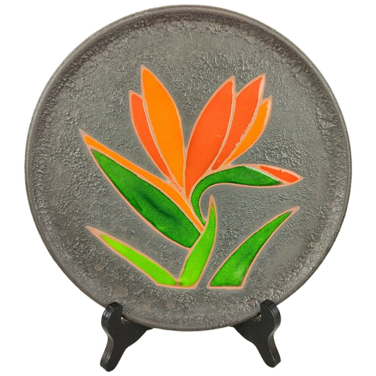 Vintage Keramiek Wandbord Strelitzia 1