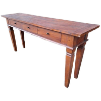 Donker Teakhouten Sidetable, Wandtafel, Console,