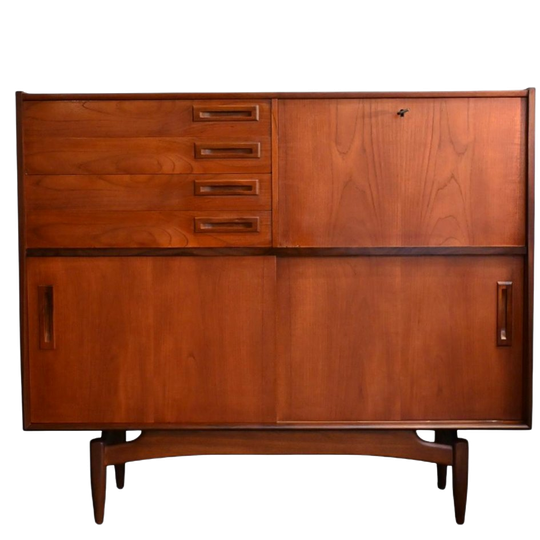 Zeldzaam Highboard Louis van Teeffelen In Teak 1