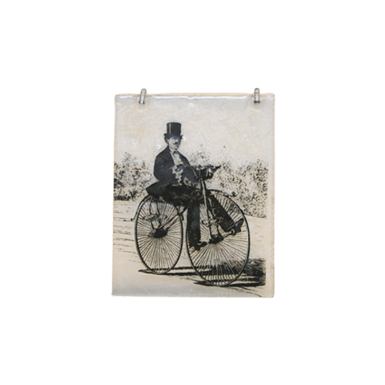 Glazen Plaat Man Op Fiets 1