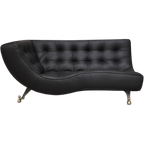 Exclusieve Zwarte Leren Montis Quintus Design Chaise Longue thumbnail 1