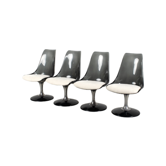 Set Van 4 Lucite Tulip Stoelen Door Chromcraft 70320 1