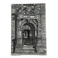 Gravure Tekening Van Jan Berger (1863-1930) Oude Vrouwenhuis Te Hoorn
