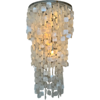 Xxxl Capiz Schelpen Hanglamp Parelmoer Opaline Lamp Chrome Frame