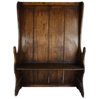 Antique Westcountry Pine High Back Settle 1800s