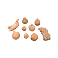 9 Stuks Aardewerk Fruit - Terracotta - Sierfruit