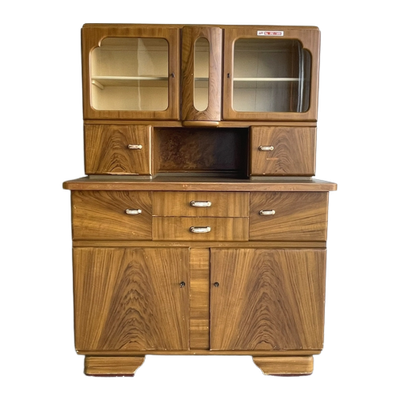 Duitse Art Deco Keukenkast Vintage Buffet Vitrinekast