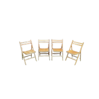 Klapstoelen Mid Century Beukenhout, Set Van 4