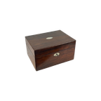 19Th C Fine English Mahogany Fineer Writing Box - 100% Complete + Secret Drawers thumbnail 1