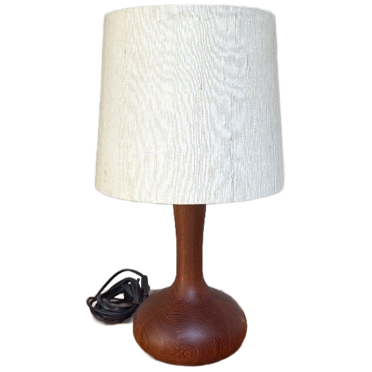 Vintage Teak Houten Tafellamp Van Domus 1