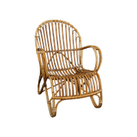 Unieke Dutch Design Rotan Belse 8 Fauteuil Met Ronde Rug, 1950