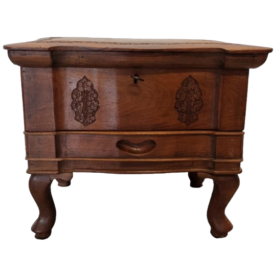 Teak Houten Juwelen Miniatuur Kastje, Jaren 70/80 1