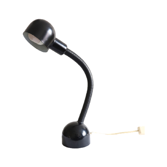 Vintage Bureaulamp Zwart Buigbaar Design Vrieland, Nederland Jaren' 60/'70 1