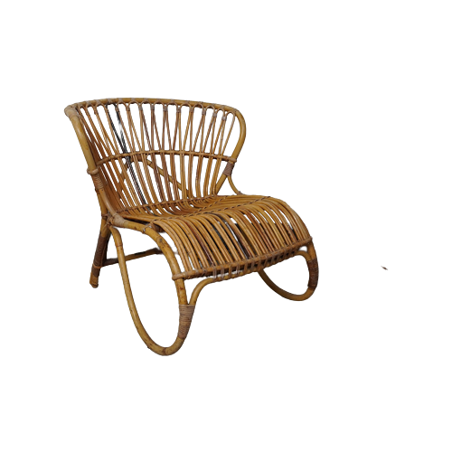 Rattan Loungechair By Rohé, 1950.