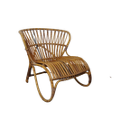 Rattan Loungechair By Rohé, 1950. thumbnail 1