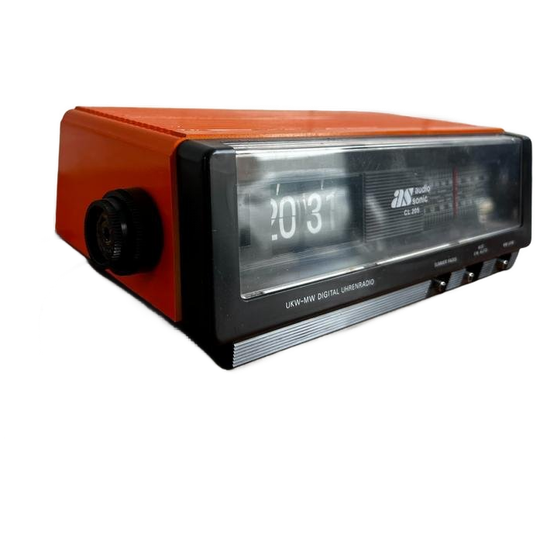 Vintage Oranje Flipklok / Wekkerradio Audio Sonic Gl205 1