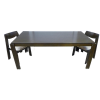Prachtige Wenge Houten Brutalist Eettafel