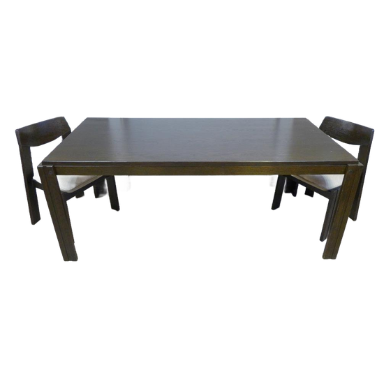 Prachtige Wenge Houten Brutalist Eettafel 1