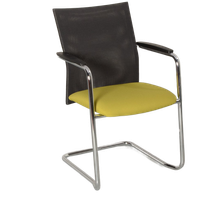 Haworth Comforto D5568 Vergaderstoel, Groen / Grijs Mesh, Sledeframe