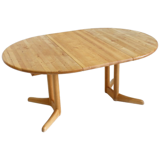 Vintage Deense Ronde Uitschuifbare Eettafel Tafel Vamdrup Stolefabrik 1