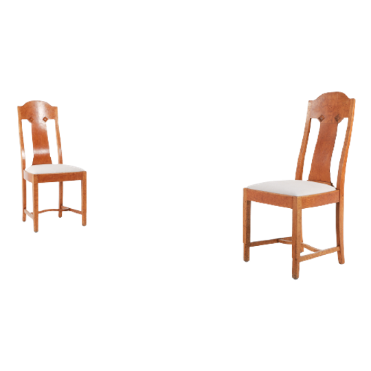 Pair Unique Burl Wood Chairs / Eetkamerstoel / Stoel From Nordiska Kompaniet 1