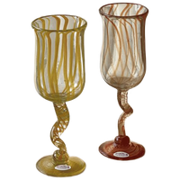Set Of 4 Colorful Handblown Glasses From Kenya