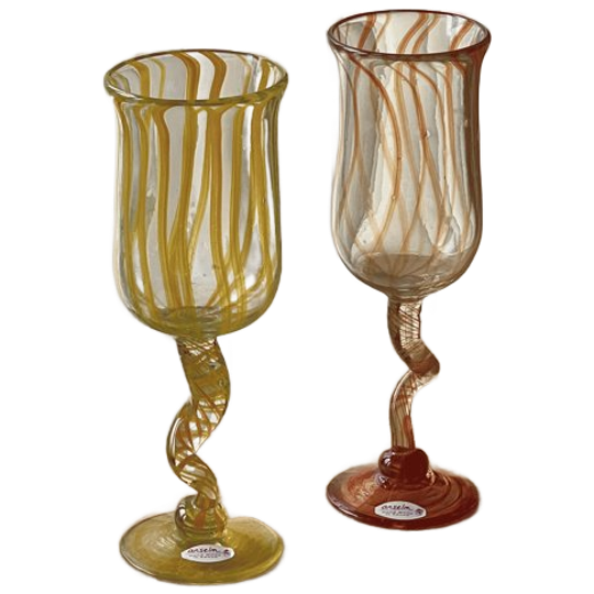 Set Of 4 Colorful Handblown Glasses From Kenya 1